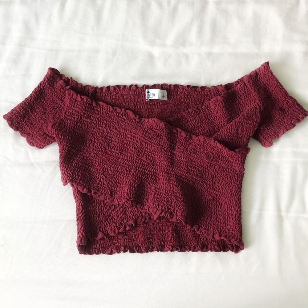 Hollister wrap off-the-shoulder crop top